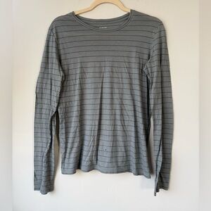Vince Gray Stripe Long Sleeve T Shirt - Size M